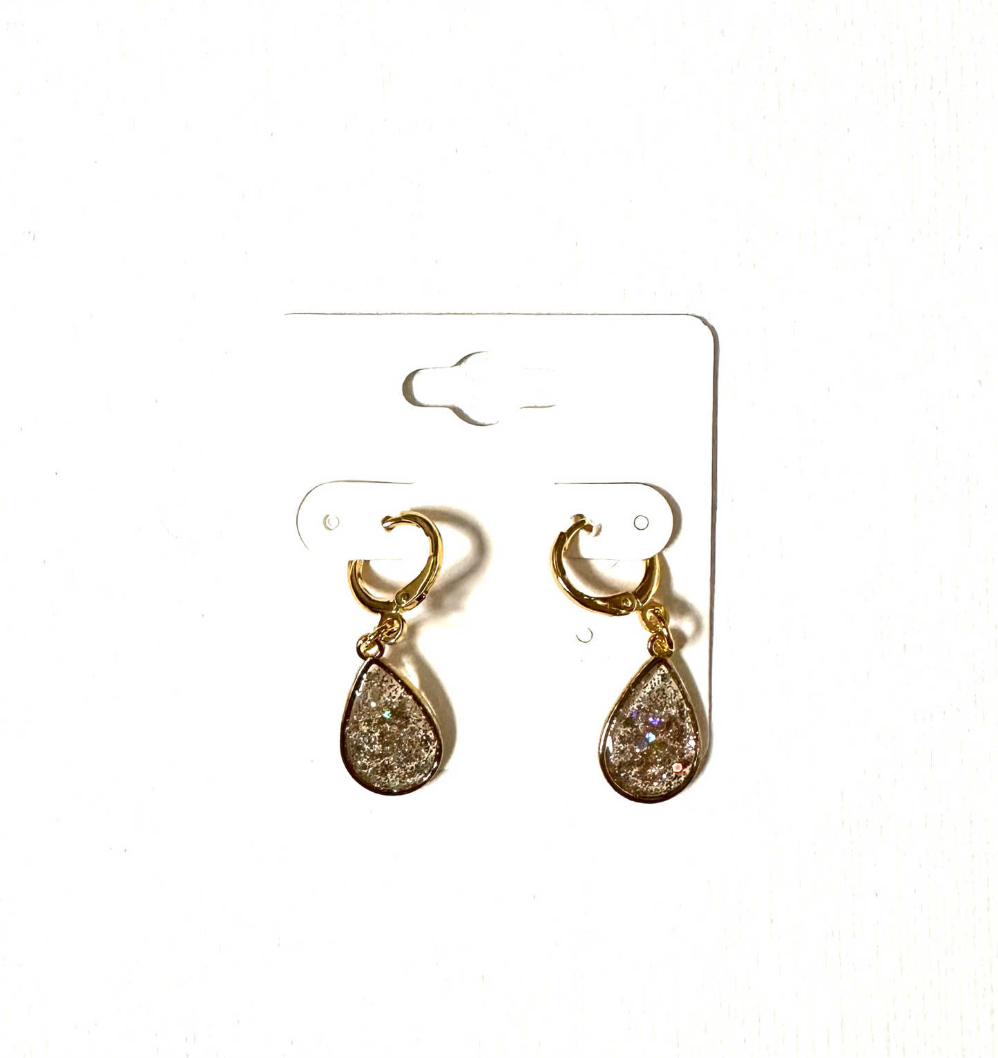 Huggie Teardrop Drop Earring - Glitter