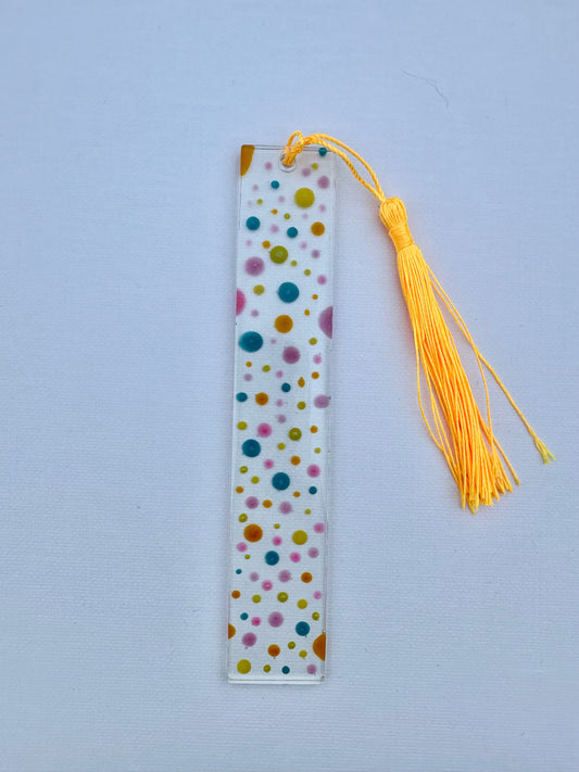 Resin Bookmark - Coral Dots